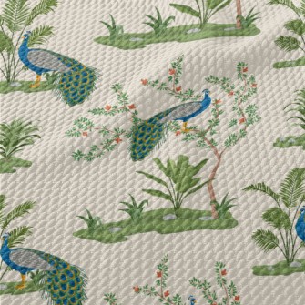 Fine Chinese Style Peacock Birdseye Piqué