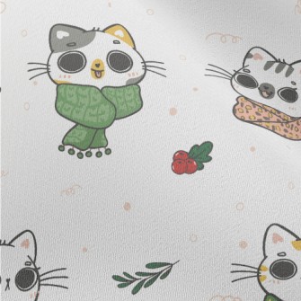 Cat Wearing Scarf In Cold Weat Chiffon