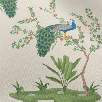 Fine Chinese Style Peacock Chiffon