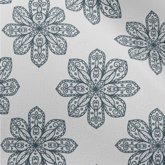 Blue Delicate Flower Chiffon