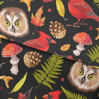 Realistic Hand Drawn Owl And C Waterproof Oxford