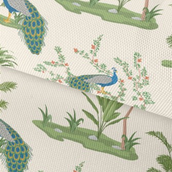 Fine Chinese Style Peacock Waterproof Oxford