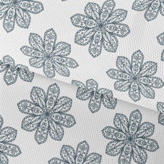Blue Delicate Flower Waterproof Oxford
