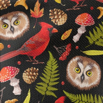 Realistic Hand Drawn Owl And C Waterproof Canvas