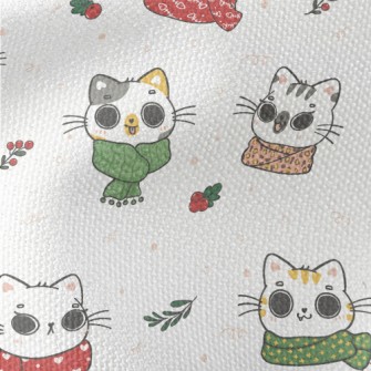 Cat Wearing Scarf In Cold Weat Waterproof Canvas