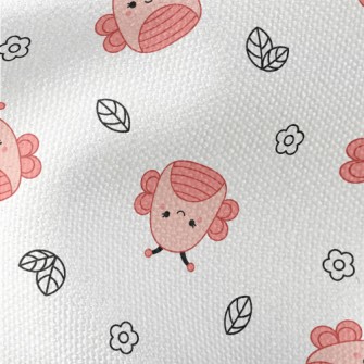 Pink Cute Butterfly Waterproof Canvas