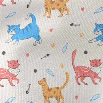 Colorful American Style Cat Waterproof Canvas