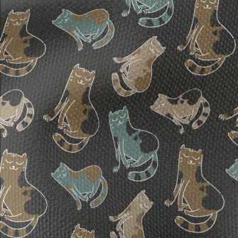 White Line Cat Waterproof Canvas