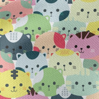 Colorful Cat Head Waterproof Canvas