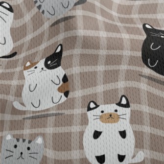 Floating Round Cat Athletic Mesh Flat Back