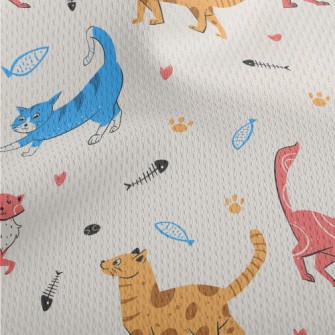 Colorful American Style Cat Athletic Mesh Flat Back