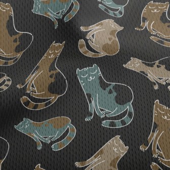 White Line Cat Athletic Mesh Flat Back