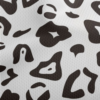 Black And White Abstract Leopa Athletic Mesh Flat Back