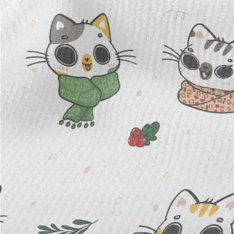 Cat Wearing Scarf In Cold Weat Terry