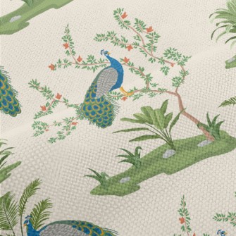 Fine Chinese Style Peacock Performance Linen