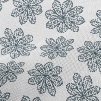 Blue Delicate Flower Performance Linen