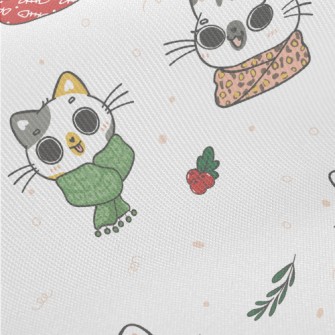 Cat Wearing Scarf In Cold Weat Twill