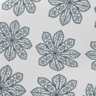 Blue Delicate Flower Twill
