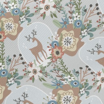 Colorful Flowers And Elk Bottl Twill