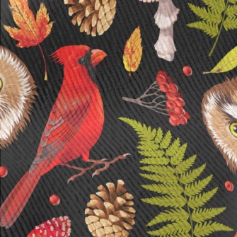 Realistic Hand Drawn Owl And C Standard Corduroy