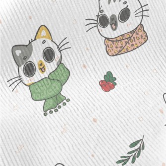 Cat Wearing Scarf In Cold Weat Standard Corduroy