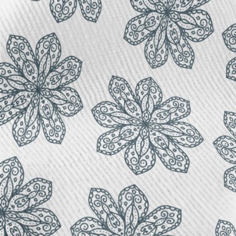 Blue Delicate Flower Standard Corduroy
