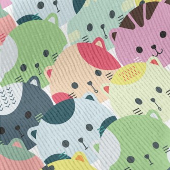 Colorful Cat Head Standard Corduroy