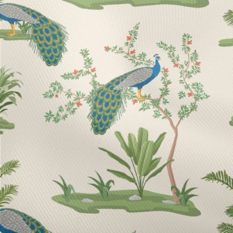 Fine Chinese Style Peacock Dobby