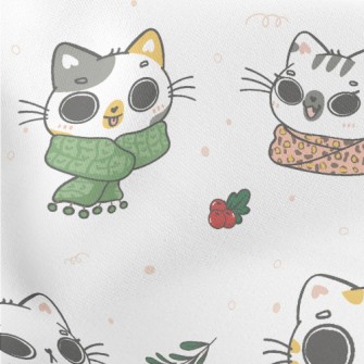 Cat Wearing Scarf In Cold Weat Stretch Ponte