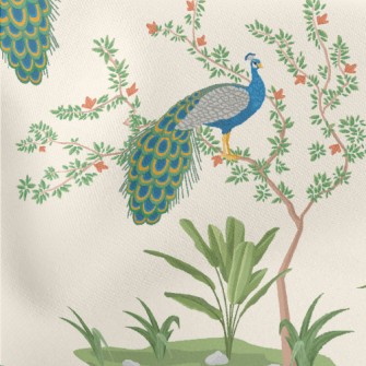 Fine Chinese Style Peacock Stretch Ponte