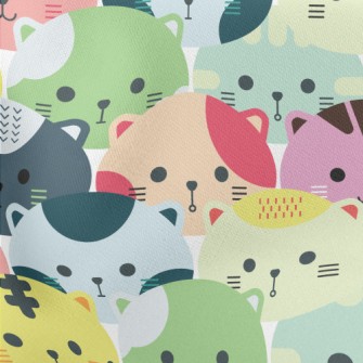 Colorful Cat Head Stretch Ponte