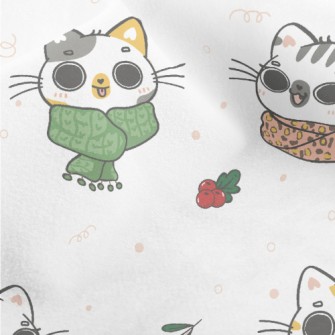 Cat Wearing Scarf In Cold Weat Micro Fleece