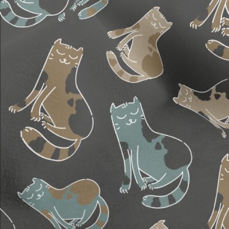 White Line Cat Micro Fleece