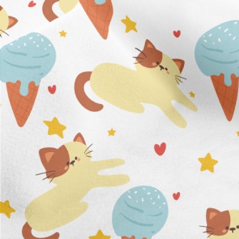 Lazy Cat And Ice Cream Micro Fleece