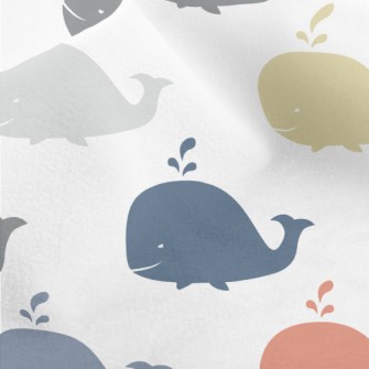 Color Silhouette Whale Micro Fleece