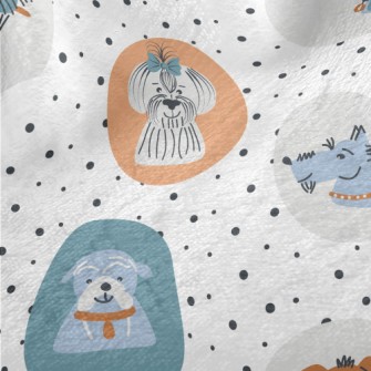 Hand Drawn American Dog Portra Minky