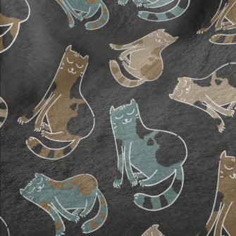 White Line Cat Minky