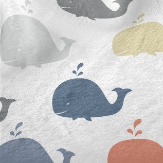 Color Silhouette Whale Minky