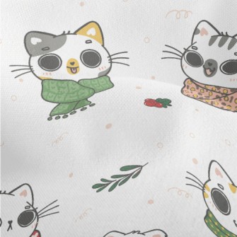 Cat Wearing Scarf In Cold Weat Lightweight Performance Linen