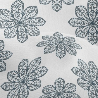 Blue Delicate Flower Lightweight Performance Linen