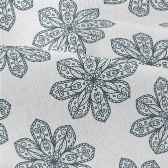 Blue Delicate Flower Modern Jersey
