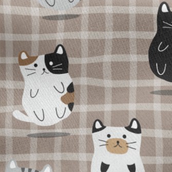 Floating Round Cat Jersey Backed Fleece