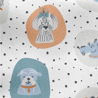 Hand Drawn American Dog Portra Jersey Backed Fleece