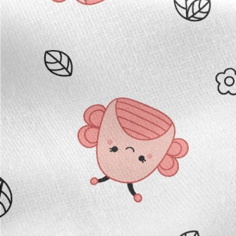 Pink Cute Butterfly Jersey Backed Fleece