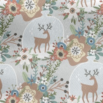 Colorful Flowers And Elk Bottl Jersey Backed Fleece
