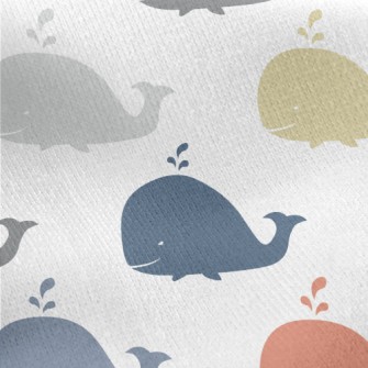 Color Silhouette Whale Jersey Backed Fleece