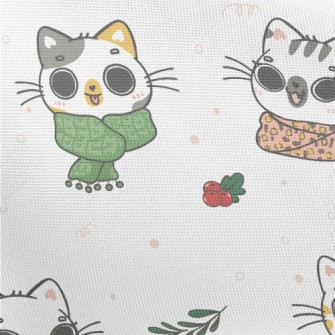 Cat Wearing Scarf In Cold Weat Pongee