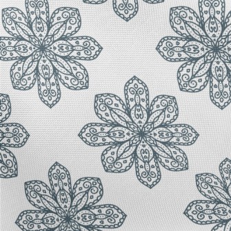 Blue Delicate Flower Pongee