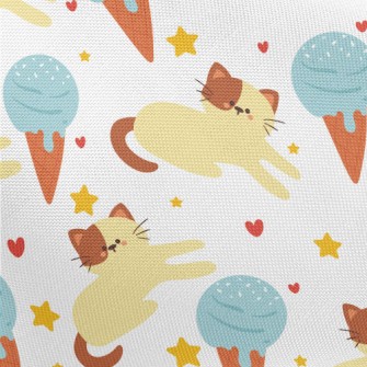 Lazy Cat And Ice Cream Pongee