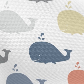 Color Silhouette Whale Pongee